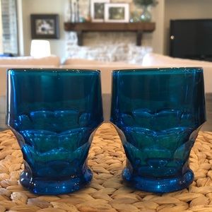 Blue Glass Tumbler Pair - Vibrant Blue Drinkware